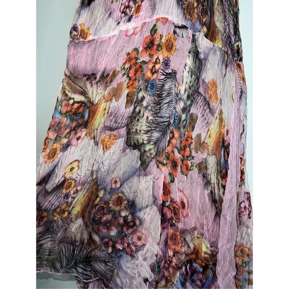 Vintage Silk Butterfly Fairy Princess Floral Top/Mini Dress - Picture 4 of 13